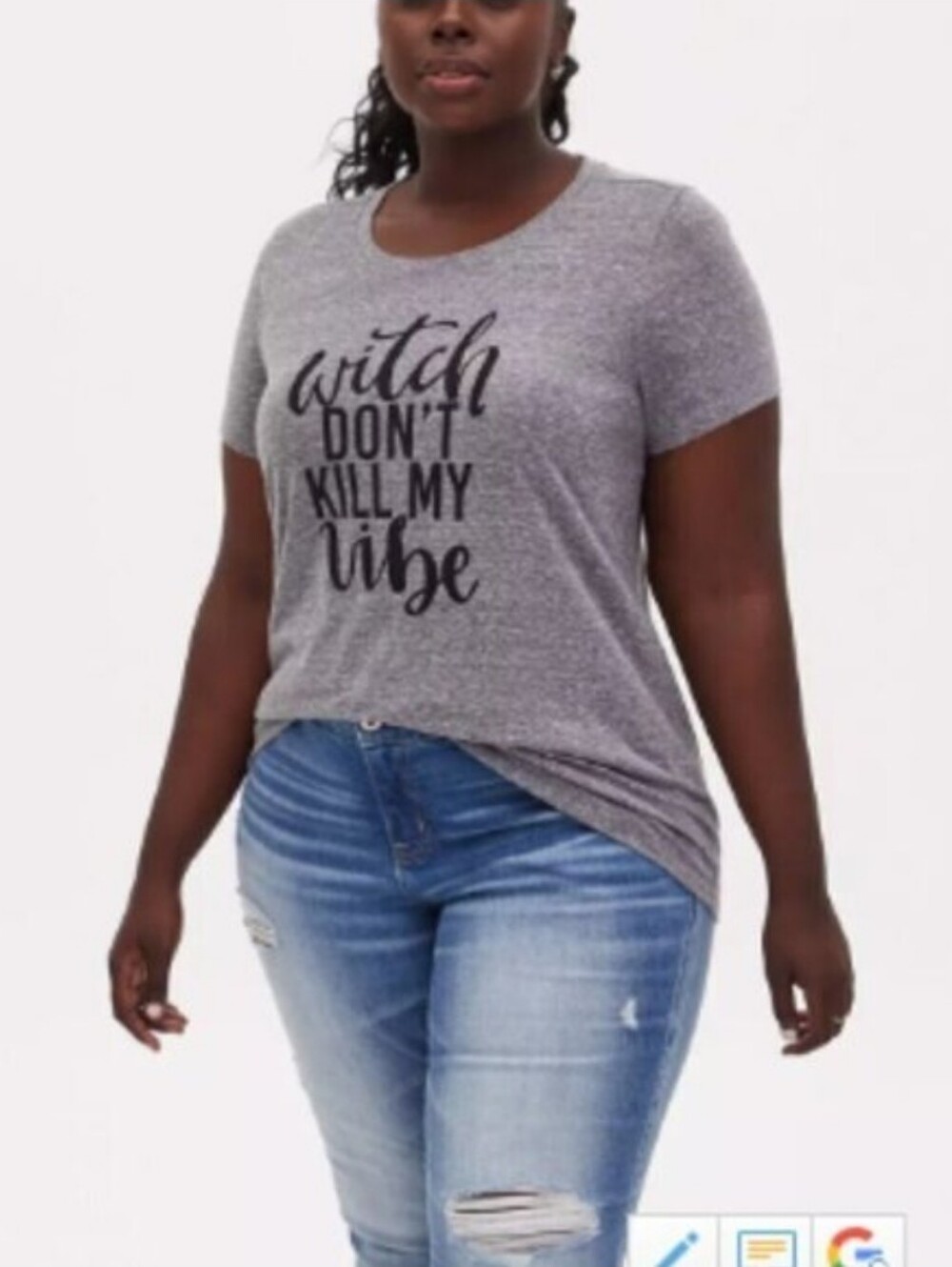 Torrid Gray Graphic Tee Witch Don't Kill My Vibe